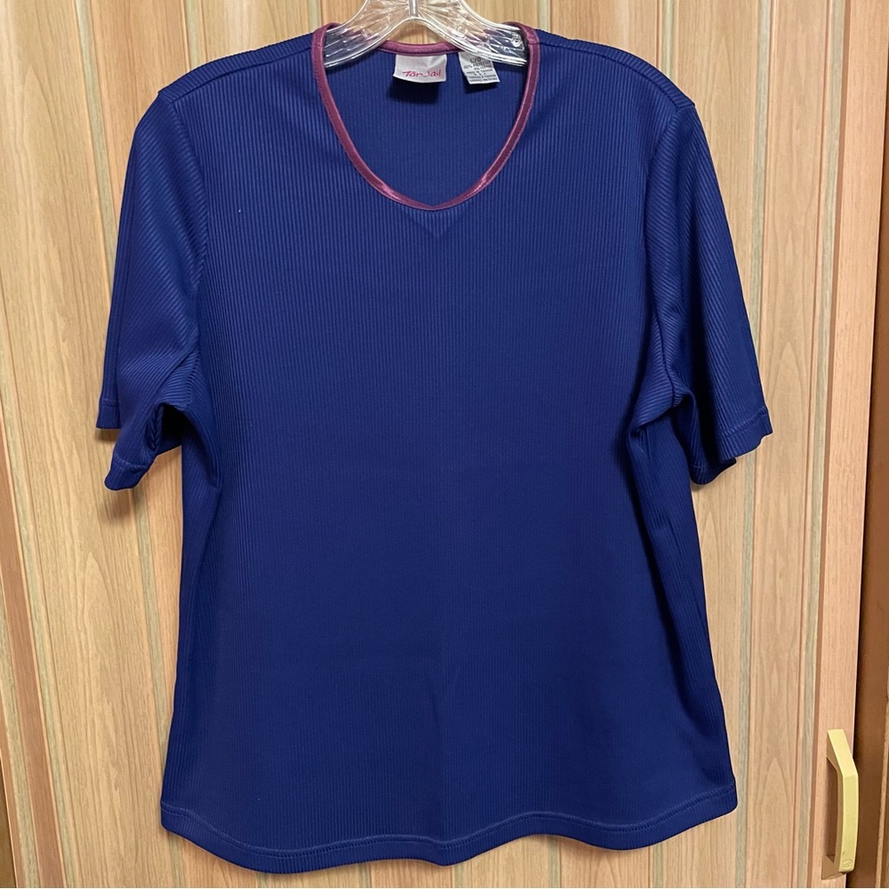 4/$20 | Tan-Jay Ribbed Royal Blue T-Shirt